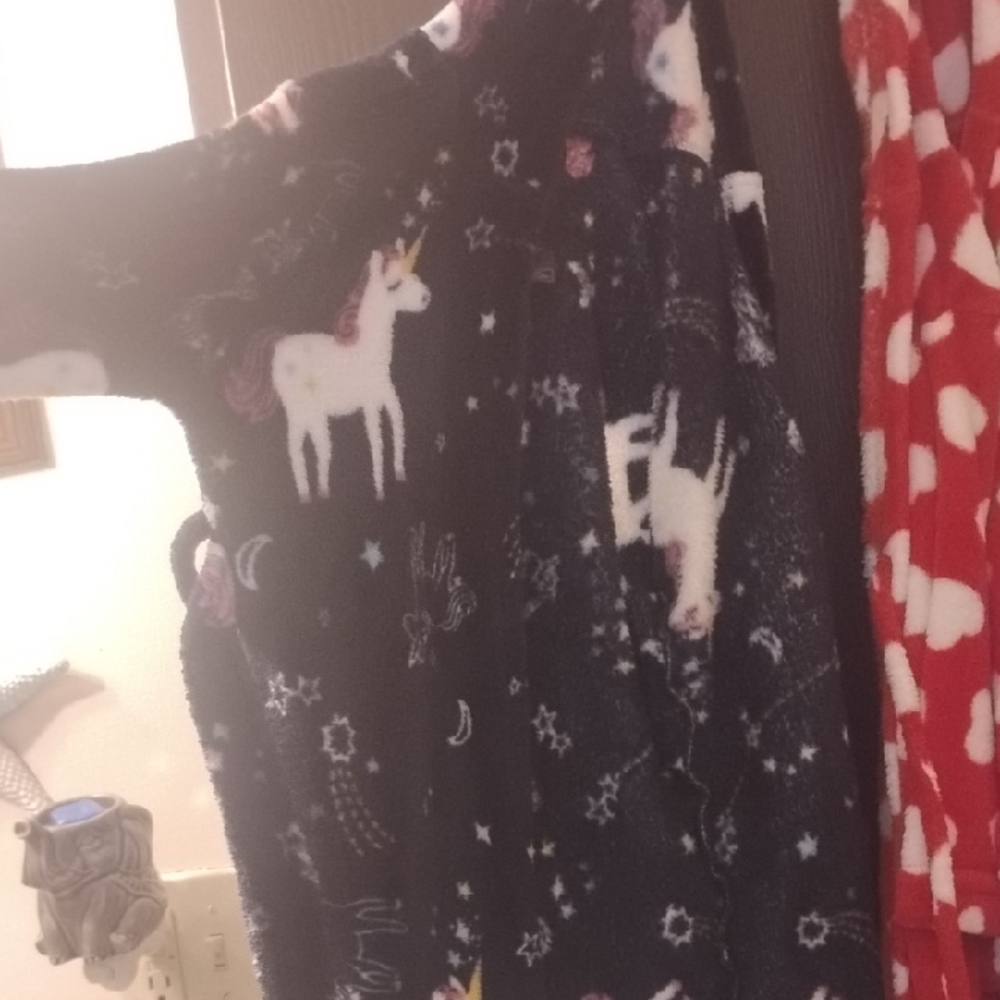Joe Boxer Kids Unicorn Bathrobe - Black and White
